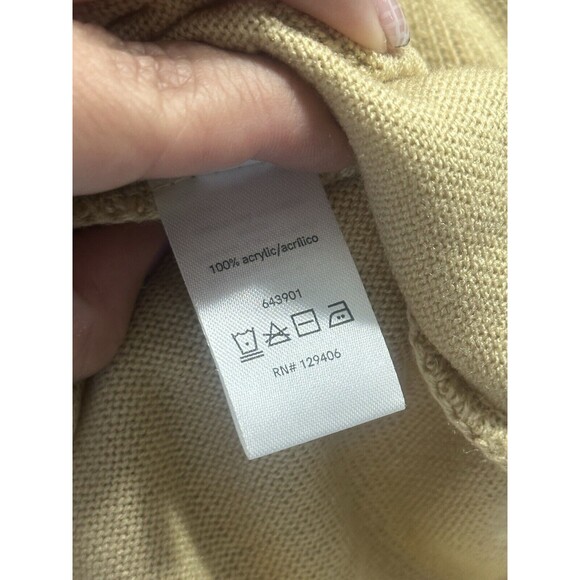 Venus Cream Womens Small Sweater Chic Turtleneck Wrap Ribbed Cozy Knit Dress - Picture 4 of 4